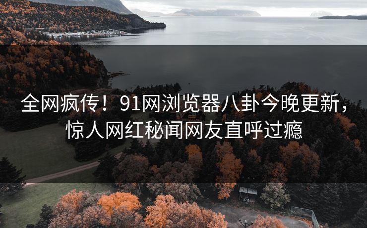 全网疯传！91网浏览器八卦今晚更新，惊人网红秘闻网友直呼过瘾