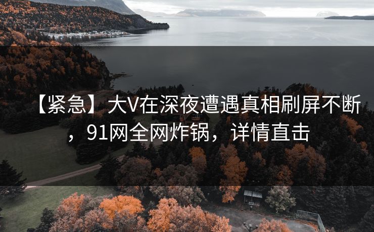 【紧急】大V在深夜遭遇真相刷屏不断，91网全网炸锅，详情直击