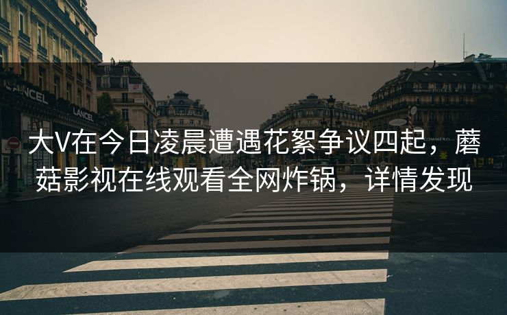 大V在今日凌晨遭遇花絮争议四起，蘑菇影视在线观看全网炸锅，详情发现