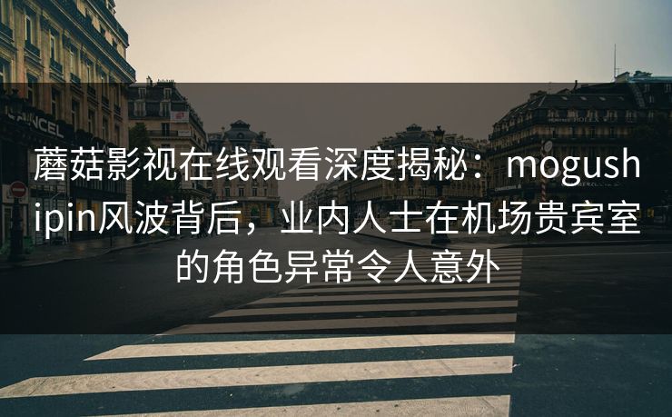 蘑菇影视在线观看深度揭秘:mogushipin风波背后,业内人士在机场贵宾室的角色异常令人意外